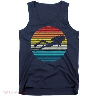 Scuba Diving Vintage Retro Ocean Scuba Diver Gift Tank Top