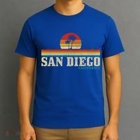 San Diego Vintage Sunset California Sailing Surfer San Diego Great Gift T-Shirt thumb 3