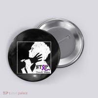 Stop Domestic Violence Awareness Month Purple Ribbon Warrior Button thumb 0