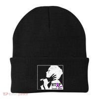 Stop Domestic Violence Awareness Month Purple Ribbon Warrior Beanie thumb 0
