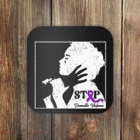 Stop Domestic Violence Awareness Month Purple Ribbon Warrior Coaster thumb 0