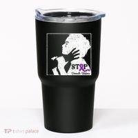 Stop Domestic Violence Awareness Month Purple Ribbon Warrior Tumbler thumb 0