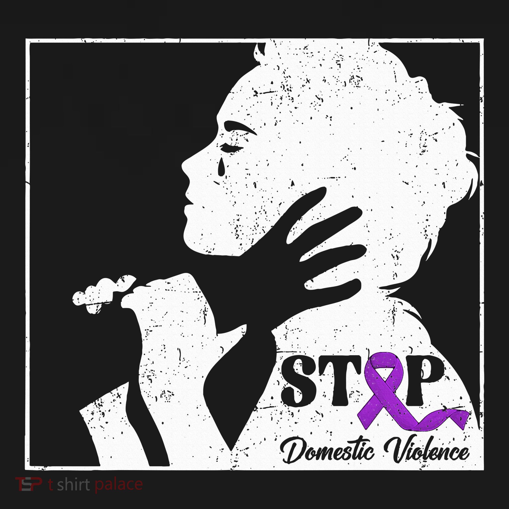 Stop Domestic Violence Awareness Month Purple Ribbon Warrior Women's Tank Top