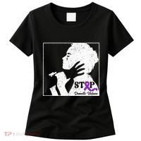 Stop Domestic Violence Awareness Month Purple Ribbon Warrior Women's T-Shirt thumb 0