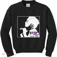 Stop Domestic Violence Awareness Month Purple Ribbon Warrior Kids Sweatshirt thumb 0