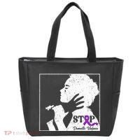 Stop Domestic Violence Awareness Month Purple Ribbon Warrior Tote Bag thumb 0