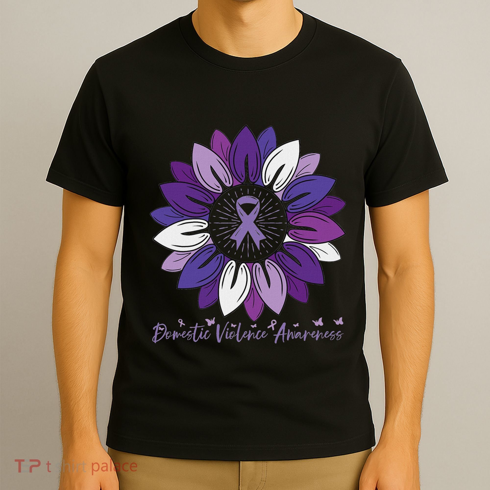 Sunflower Domestic Violence Awareness Month T-Shirt