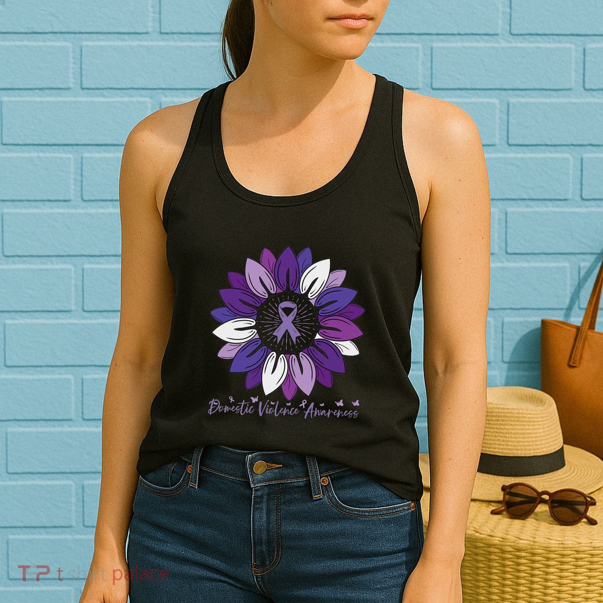 Sunflower Domestic Violence Awareness Month Women's Tank Top