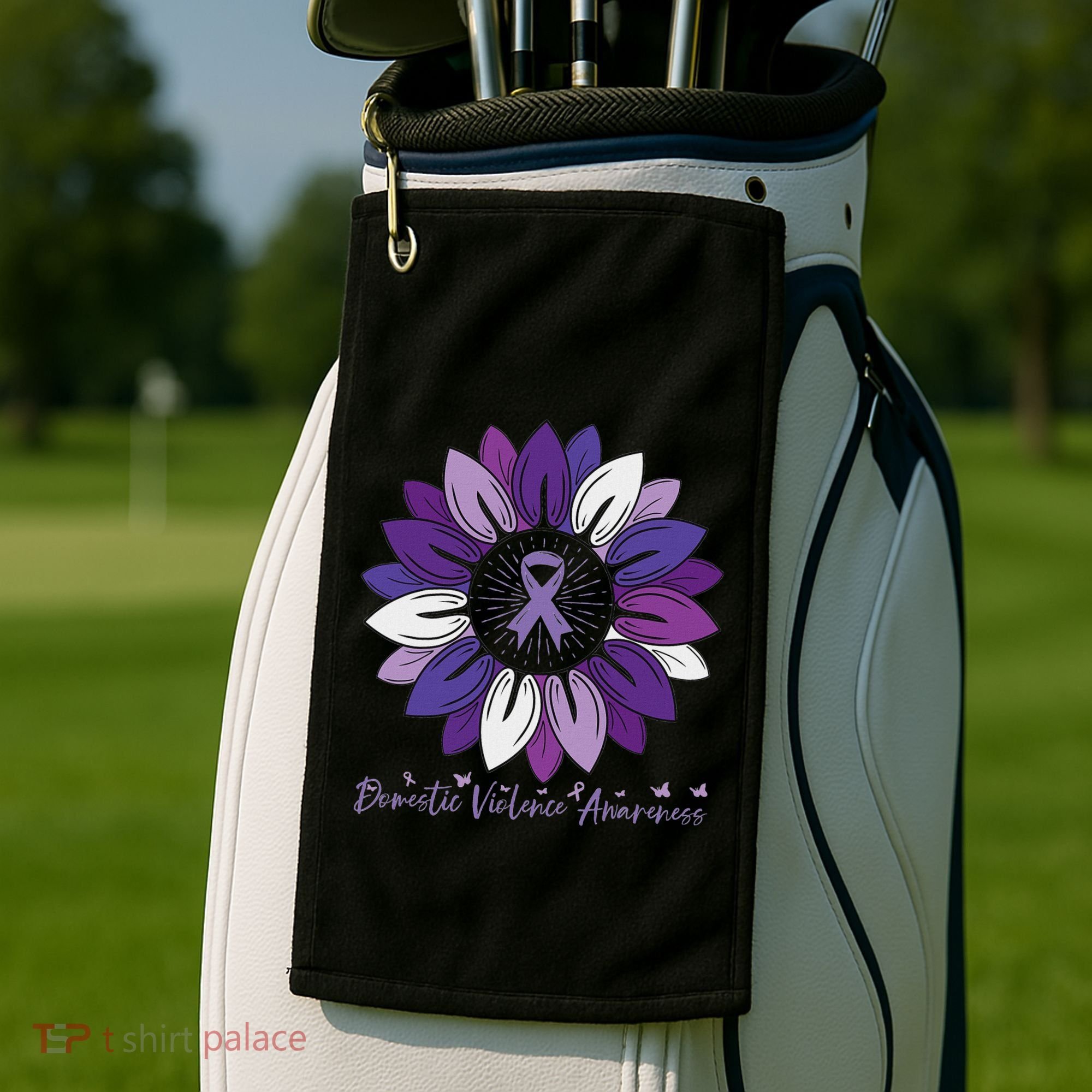 Sunflower Domestic Violence Awareness Month Golf Towel