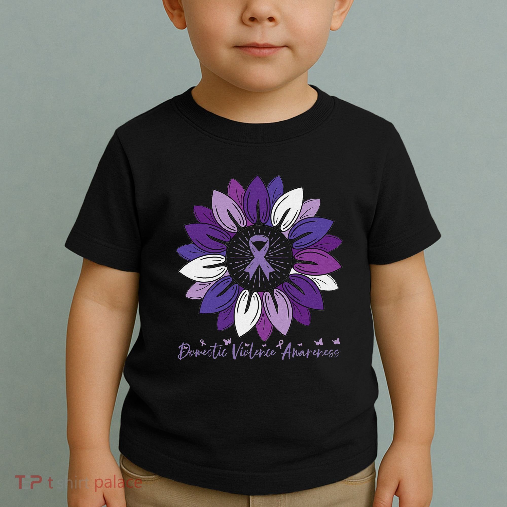 Sunflower Domestic Violence Awareness Month Toddler T-Shirt
