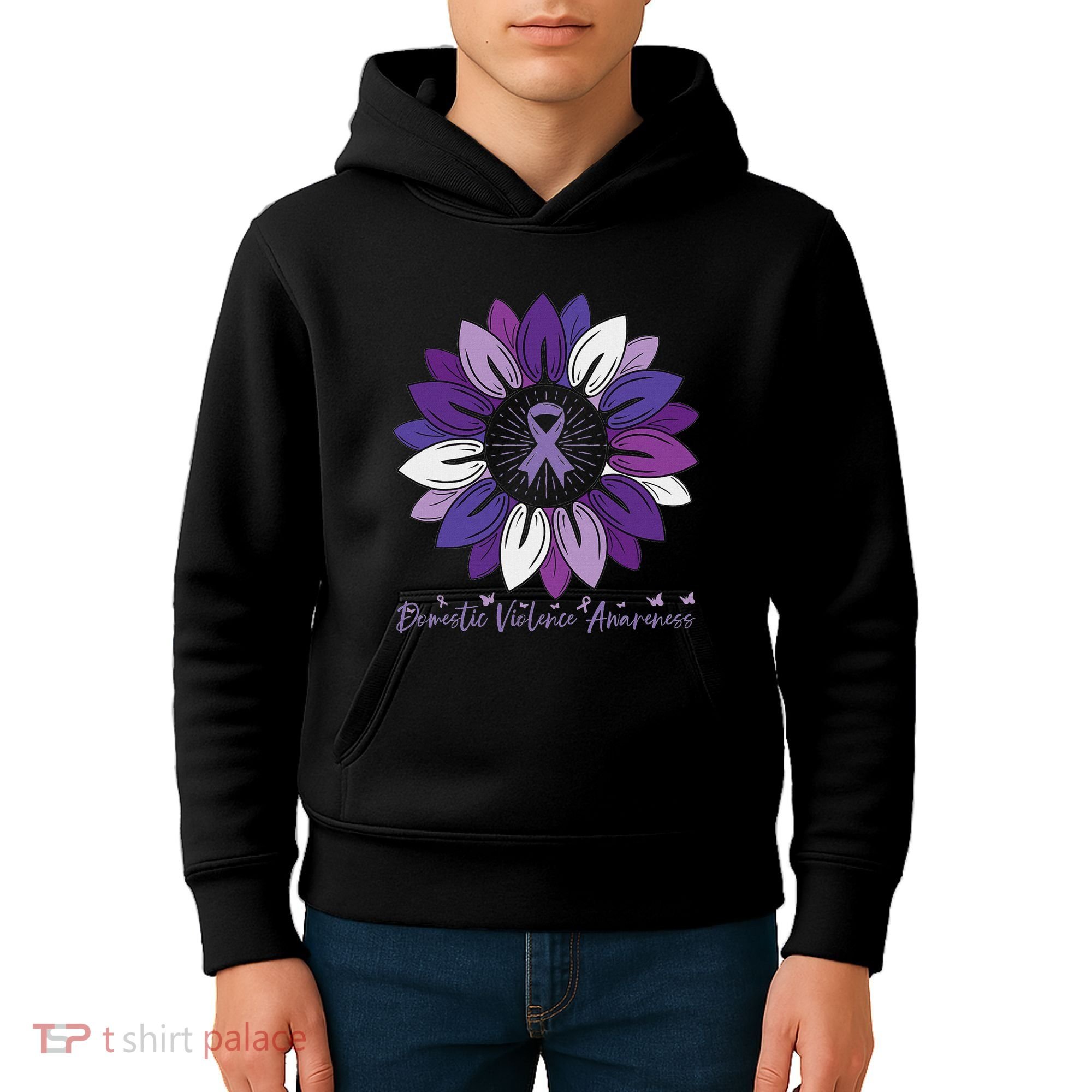 Sunflower Domestic Violence Awareness Month Kids Hoodie