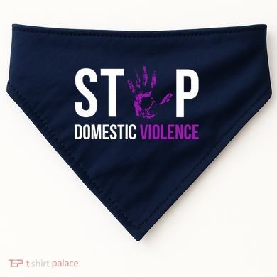 Stop Domestic Violence Awareness Survivor Gift Design USA-Made Doggie Bandana