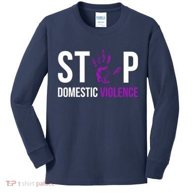 Stop Domestic Violence Awareness Survivor Gift Design Kids Long Sleeve Shirt