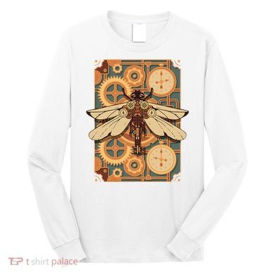 Steampunk Dragonfly Victorian Art Mechanical Steam Punk Long Sleeve Shirt