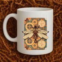 Steampunk Dragonfly Victorian Art Mechanical Steam Punk Coffee Mug thumb 2