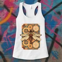 Steampunk Dragonfly Victorian Art Mechanical Steam Punk Women's Tank Top thumb 3