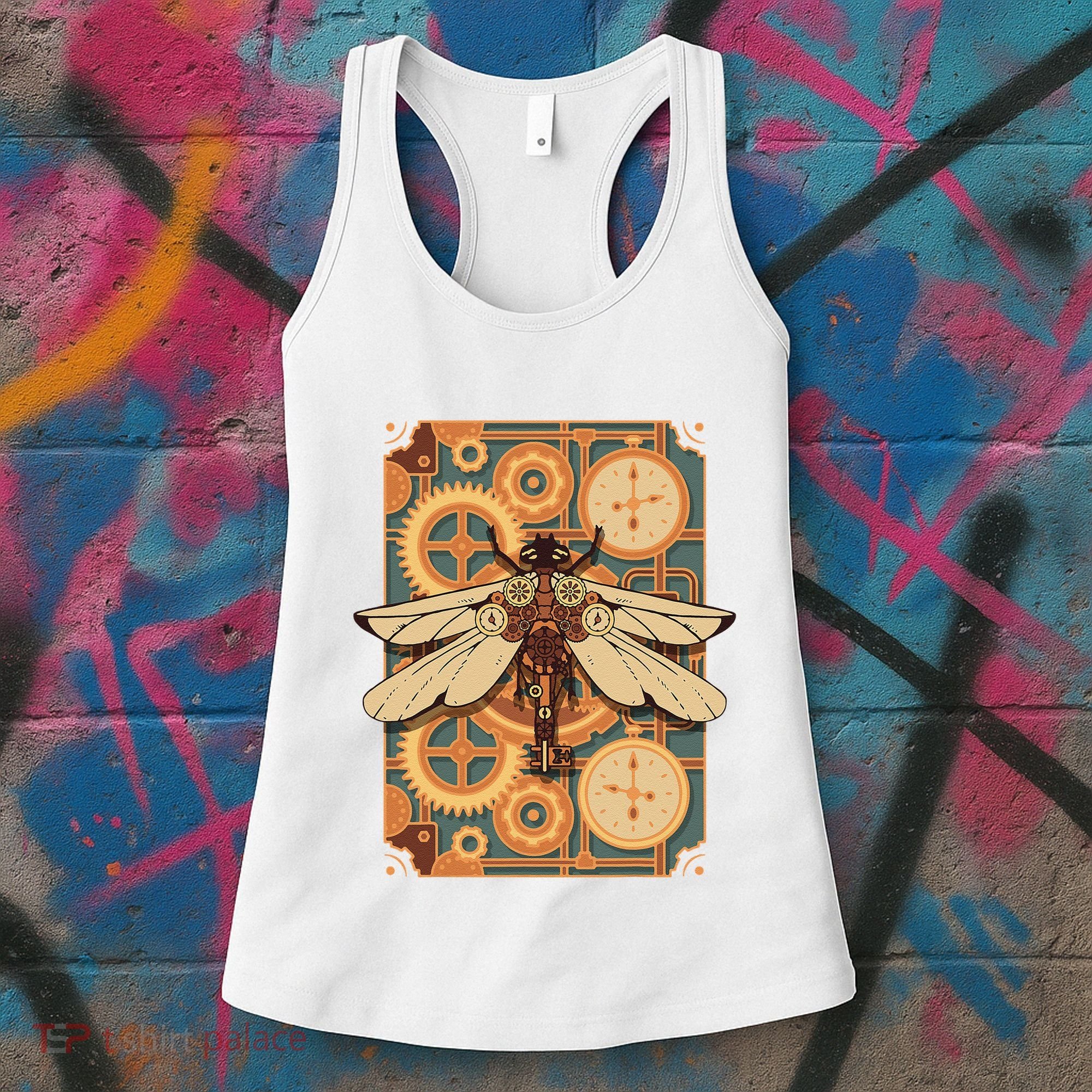 Steampunk Dragonfly Victorian Art Mechanical Steam Punk Women's Tank Top
