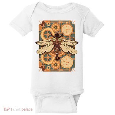 Steampunk Dragonfly Victorian Art Mechanical Steam Punk Baby Bodysuit