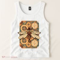Steampunk Dragonfly Victorian Art Mechanical Steam Punk Tank Top thumb 2
