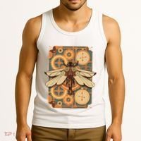 Steampunk Dragonfly Victorian Art Mechanical Steam Punk Tank Top thumb 3