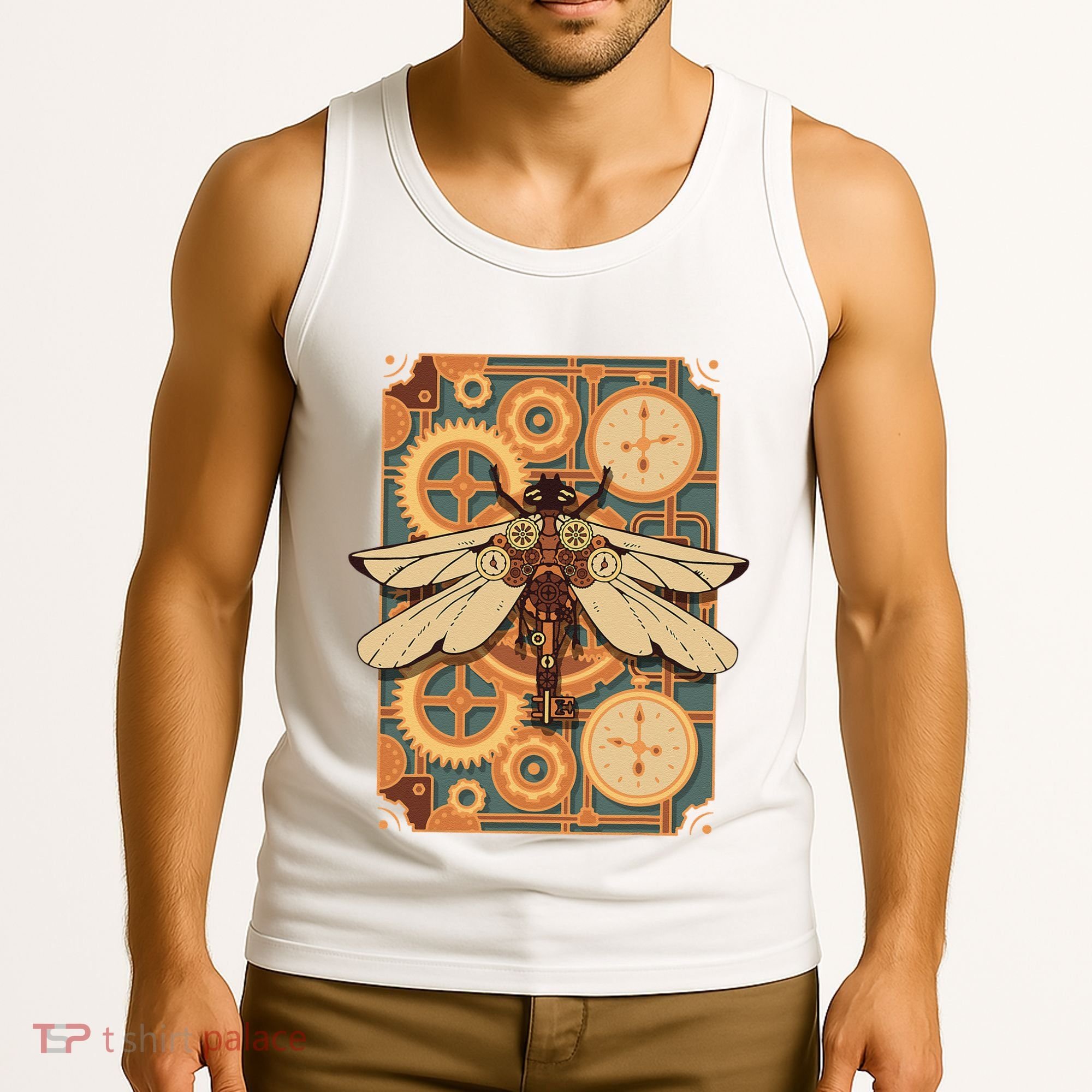 Steampunk Dragonfly Victorian Art Mechanical Steam Punk Tank Top