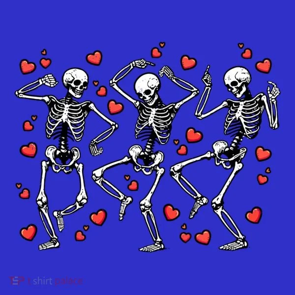 Skeleton Dancing Valentines Day Love Heart Cool Gift Hoodie