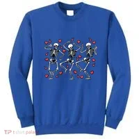 Skeleton Dancing Valentines Day Love Heart Cool Gift Sweatshirt thumb 0