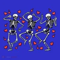 Skeleton Dancing Valentines Day Love Heart Cool Gift Sweatshirt thumb 3