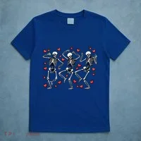 Skeleton Dancing Valentines Day Love Heart Cool Gift T-Shirt thumb 5