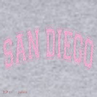 San Diego Varsity Style White With Pink Text Women's Sweatshirt thumb 2