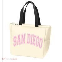 San Diego Varsity Style White With Pink Text Tote Bag thumb 3