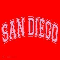 San Diego Varsity Style White With Pink Text Santa Hat thumb 1