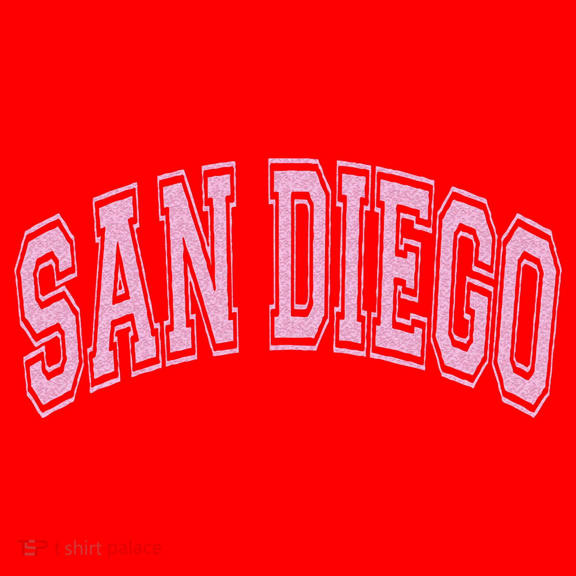 San Diego Varsity Style White With Pink Text Santa Hat