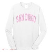 San Diego Varsity Style White With Pink Text Long Sleeve Shirt thumb 0