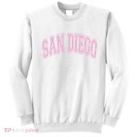 San Diego Varsity Style White With Pink Text Sweatshirt thumb 0