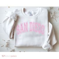 San Diego Varsity Style White With Pink Text Sweatshirt thumb 2