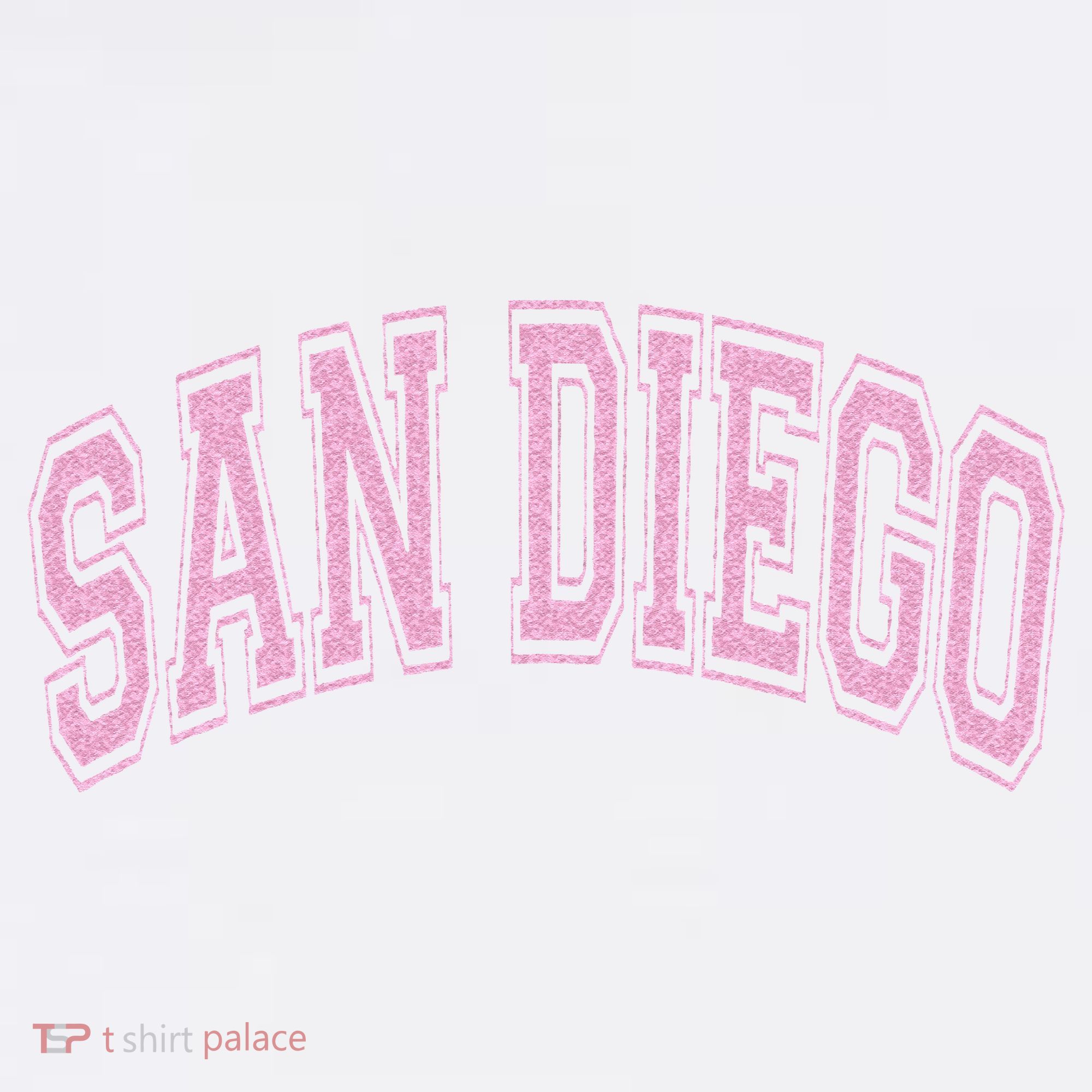 San Diego Varsity Style White With Pink Text Sweatshirt