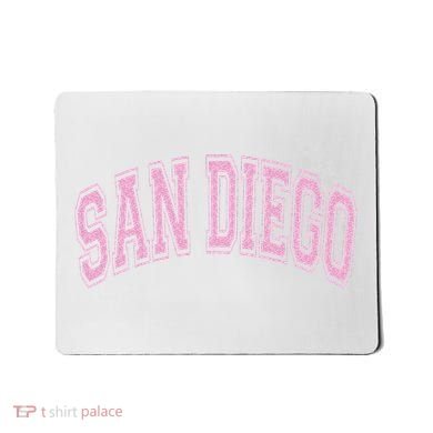 San Diego Varsity Style White With Pink Text Mousepad