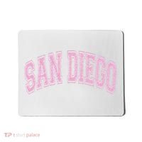 San Diego Varsity Style White With Pink Text Mousepad thumb 0