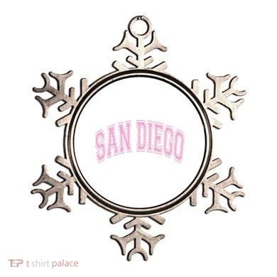 San Diego Varsity Style White With Pink Text Ornament