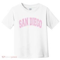 San Diego Varsity Style White With Pink Text Toddler T-Shirt thumb 0