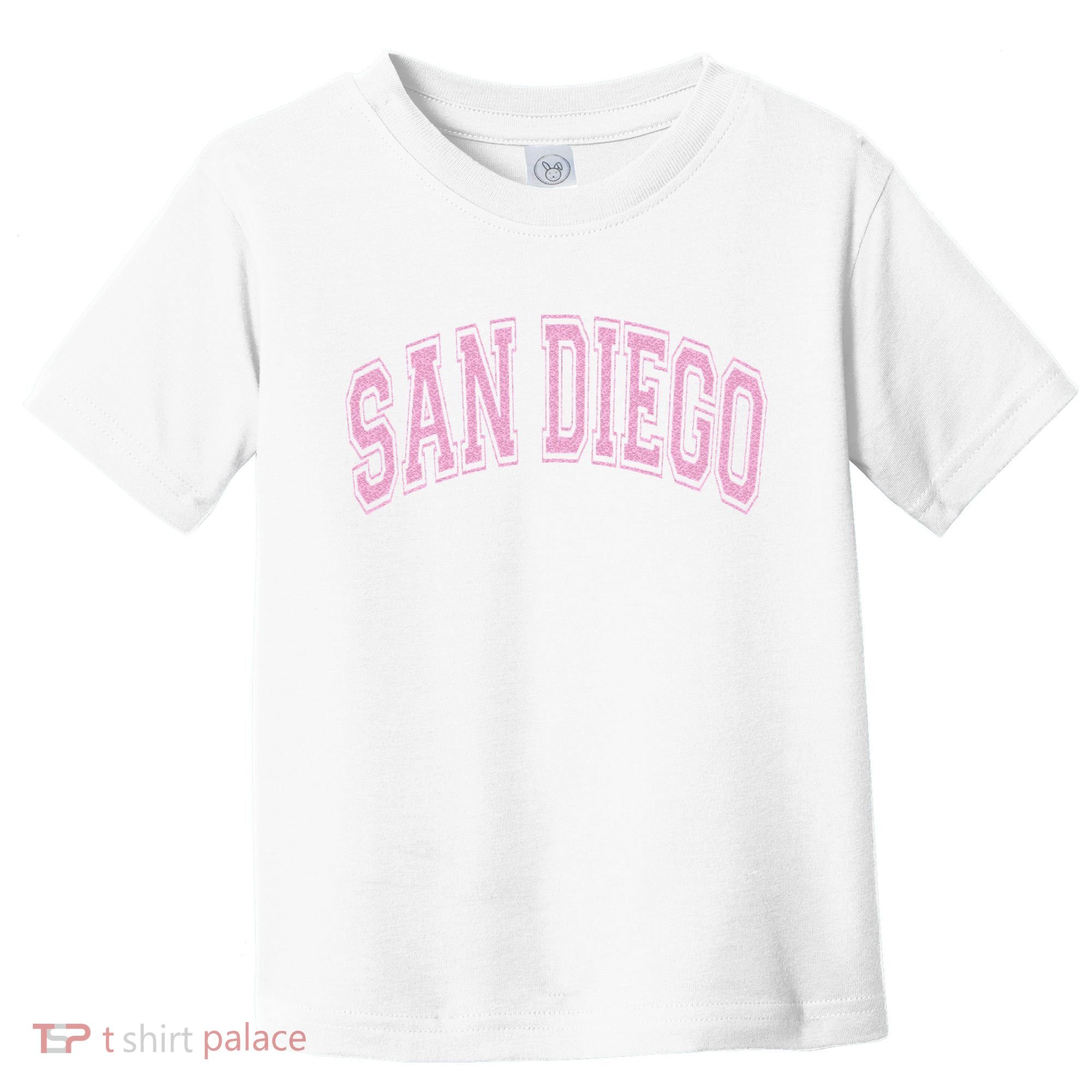 San Diego Varsity Style White With Pink Text Toddler T-Shirt