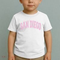 San Diego Varsity Style White With Pink Text Toddler T-Shirt thumb 2