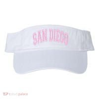 San Diego Varsity Style White With Pink Text Visor thumb 0