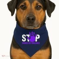 Stop Domestic Violence Awareness USA-Made Doggie Bandana thumb 1