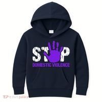 Stop Domestic Violence Awareness Kids Hoodie thumb 0