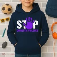 Stop Domestic Violence Awareness Kids Hoodie thumb 2