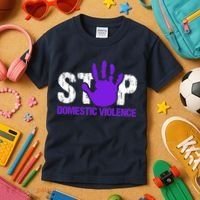Stop Domestic Violence Awareness Kids T-Shirt thumb 3