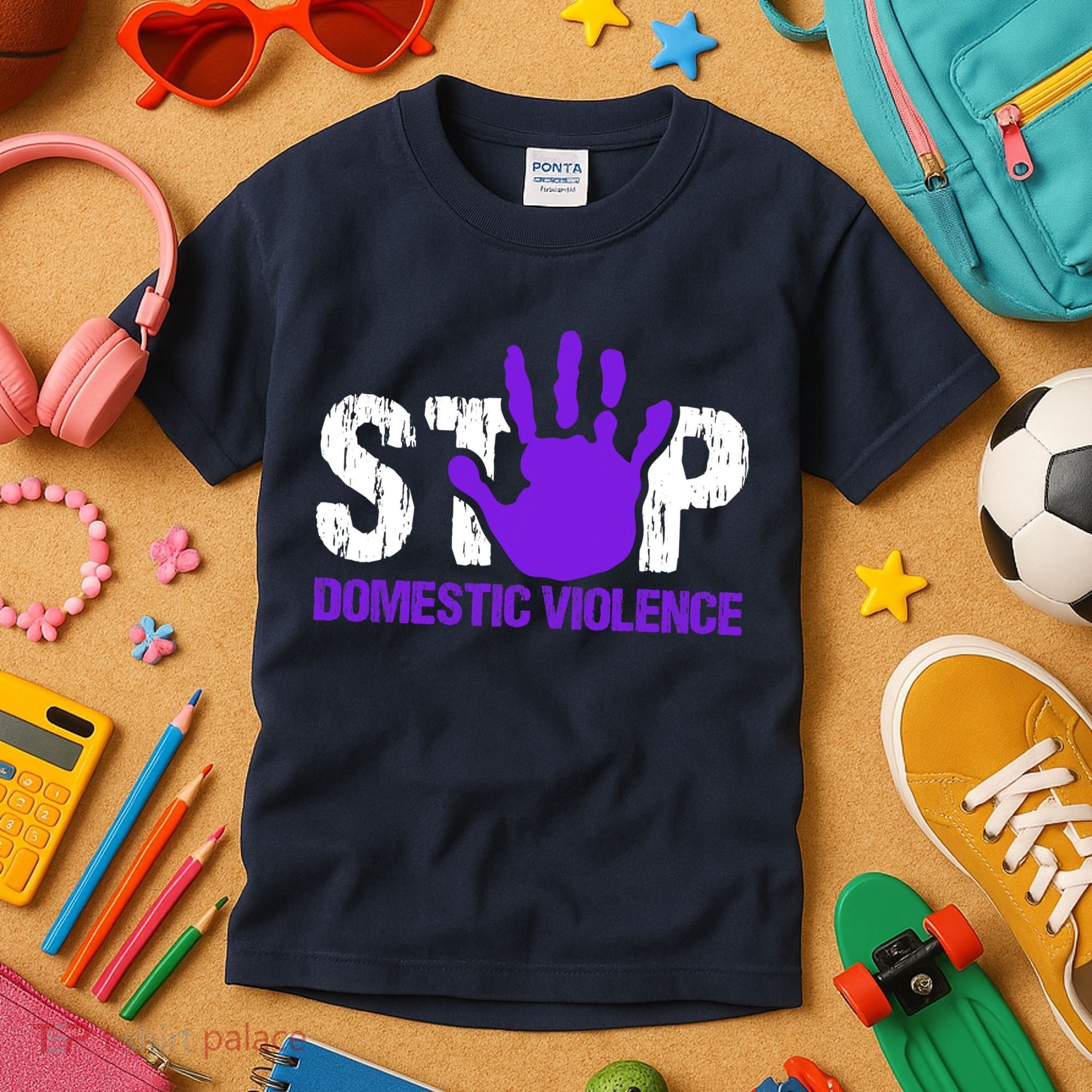 Stop Domestic Violence Awareness Kids T-Shirt