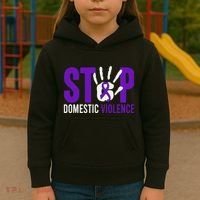 Stop Domestic Violence Awareness Domestic Violence Survivor Kids Hoodie thumb 3